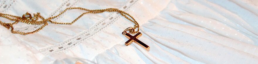 Christening cross necklace