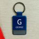Personalised Initial and Name Blue Key Ring