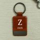 Personalised Initial and Name Brown Key Ring