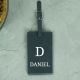 Personalised Initial and Name Grey Luggage Tag