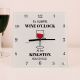 Wine O'Clock Personalised Square Glass Clock