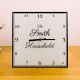 Household Personalised Square Glass Clock