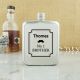 Personalised hip flask engraved with a gentlemens moustache design