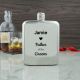 Personalised hip flask engraved with a name and father of the groom design