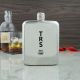 Contemporary stainless steel hip flask with engraved initials and year
