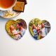 Heart Ceramic Photo Coasters