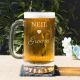 Wedding Personalised Glass Beer Mug 500ml