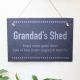 Grandad's Shed Personalised Slate Sign