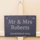 Mr & Mrs Wedding Personalised Slate Sign