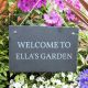 Welcome To Our Garden Personalised Slate Sign