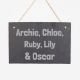 Family Names Personalised Slate Sign