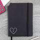 Monogram Heart Black Personalised Notebook