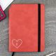 Monogram Heart Red Personalised Notebook