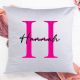 Initial and name monogrammed printed cushion