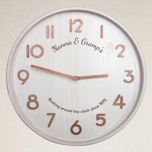 Small 36cm Personalised Wooden Wall Clock