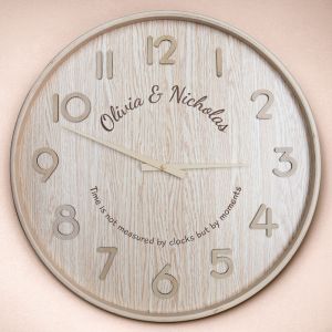 Large Wooden Personalised Clock