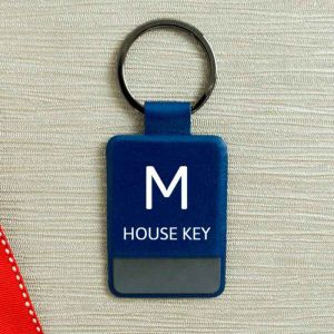 Stylish Personalised Blue Key Ring