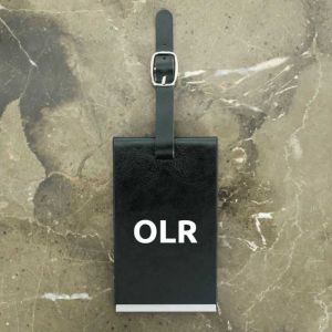 Personalised Initials Black Luggage Tag