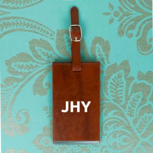 Personalised Initials Brown Luggage Tag
