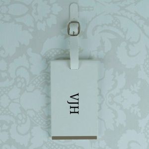 White Luggage Tag With Initials