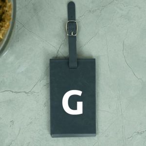 Grey Luggage Tag With Personalised Initials