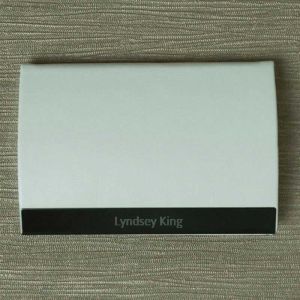 Engraved Name White Card Holder