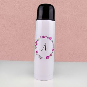 Floral Monogram Thermal Flask