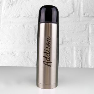 Scripted Silver Thermal Flask