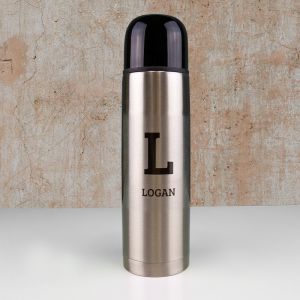 Initialed Silver Vacuum Flask