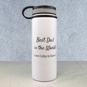 Scripted Message White Sports Bottle