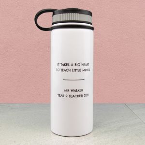 Thank You Message White Sports Bottle