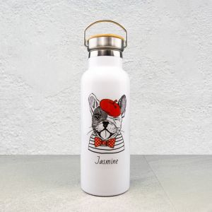 French Pug Personalised Drink Bottle
