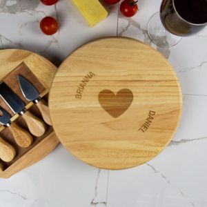 Heart Personalised Cheese Board Set
