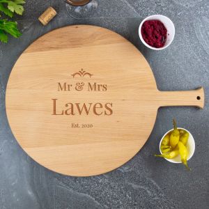 Couples Personalised Round Serving Board