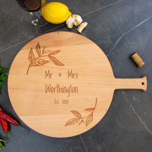 Flora Personalised Wooden Cheese Board