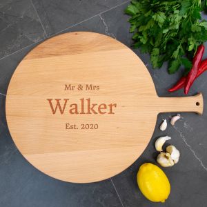 Custom Message Round Wooden Cheese Board