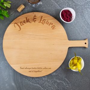 Couples Round Wooden Serving Board