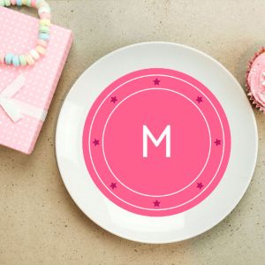 Classic Pink Initialed Personalised Plate