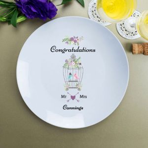 Personalised Love Birds Wedding Plate