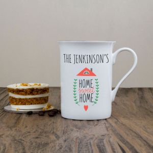 Personalised Home Sweet Home Bone China Mug
