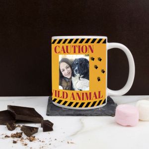 Caution Wild Animal Personalised Photo Mug