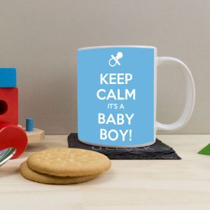 Keep Calm Baby Blue Personalised Mug