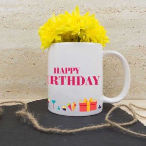Personalised Ceramic Mug - Vibrant Birthday Wishes