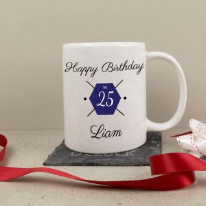 Personalised Ceramic Mug - Happy Birthday, Name and Age