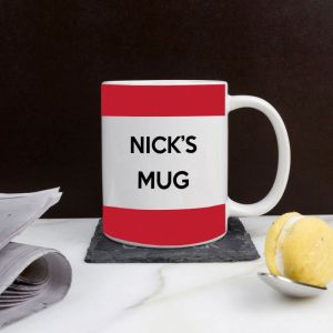 Personalised Red Stripes Mug