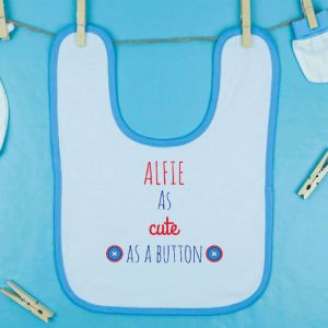Cute as a Button Personalised Bib