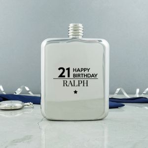 Happy Birthday Contemporary Hip Flask