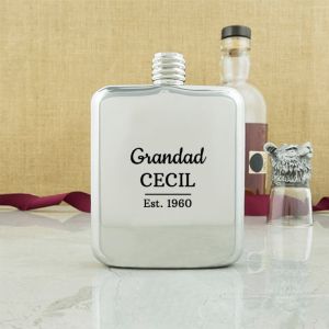 His Personalised Contemporary Hip Flask