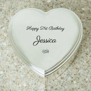 Personalised Occasion Heart Shaped Trinket Box