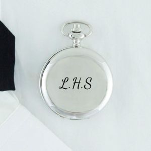 Classic Monogram Silver Covered Pocket Watch
